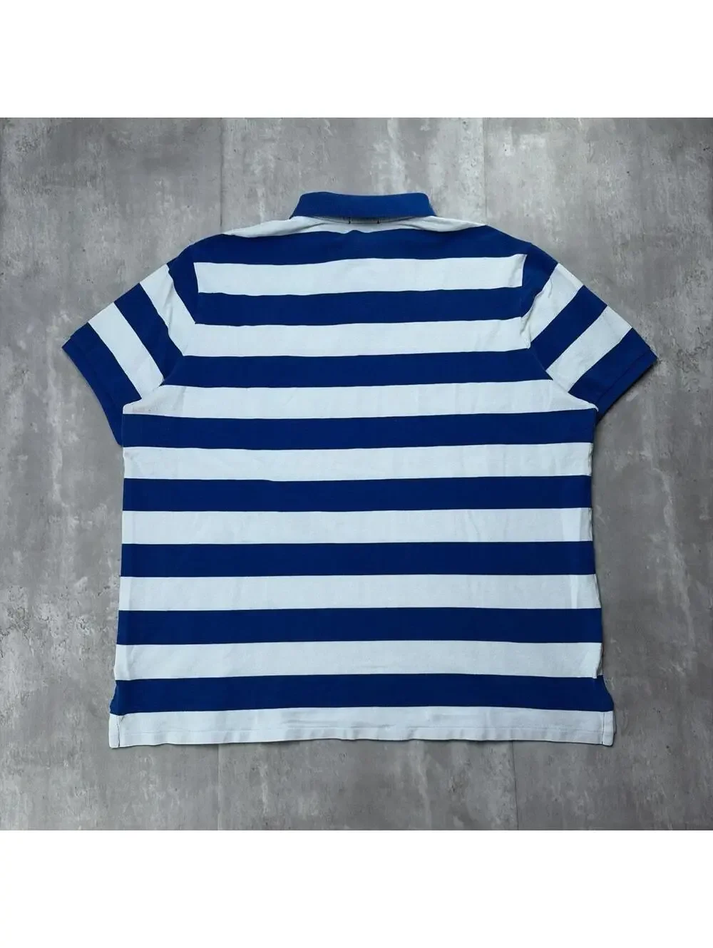 Y2K Blue Polo Ralph Lauren Striped Polo Bear Polo Shirt